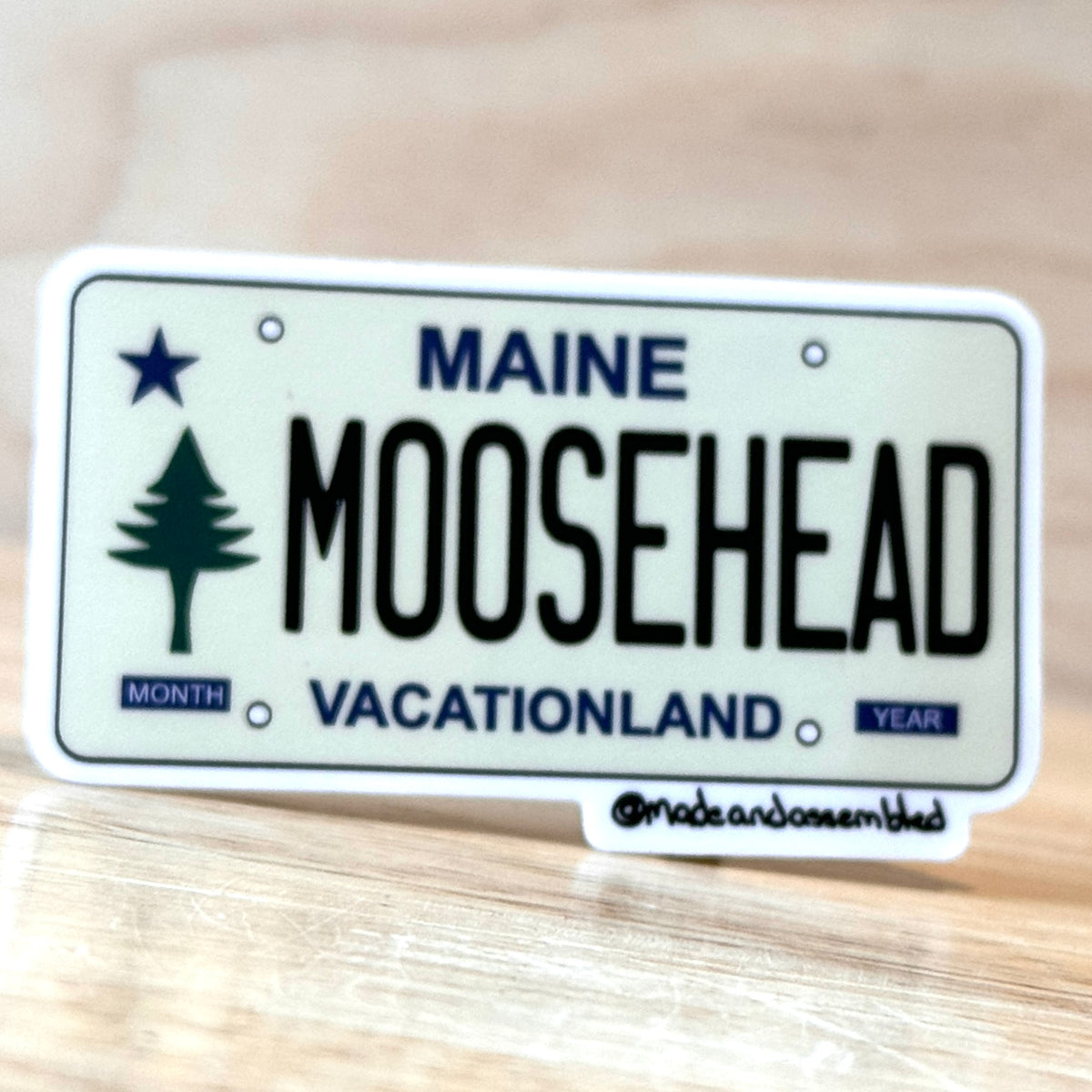 Maine License Plate Sticker by @dolesorchard