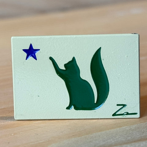 1901 Cat Enamel Pin by Za, Aged 12