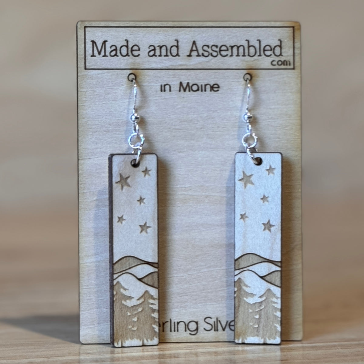 Wooden Earrings by Made and Assembled