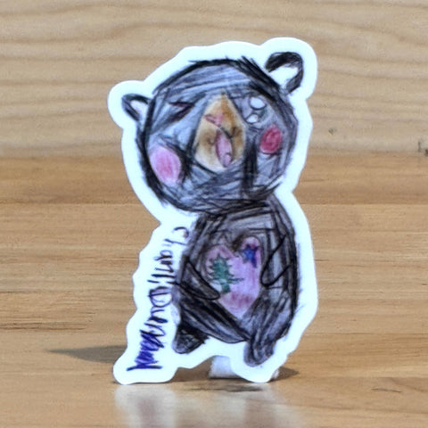 1901 Black Bear Doodle Sticker by Charlie