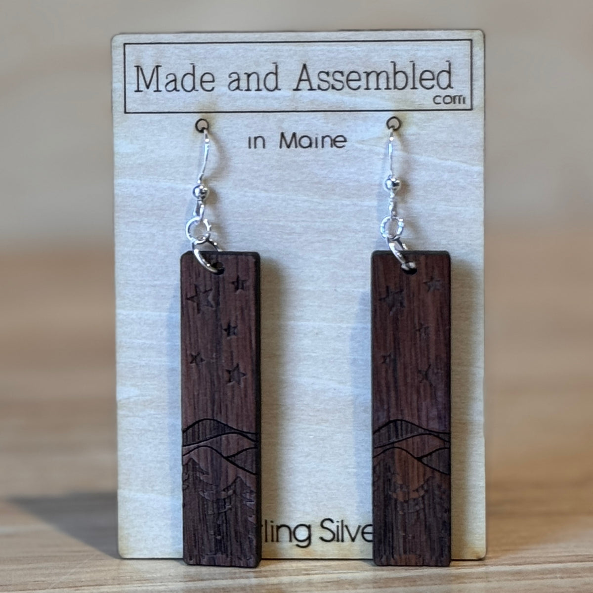 Wooden Earrings by Made and Assembled
