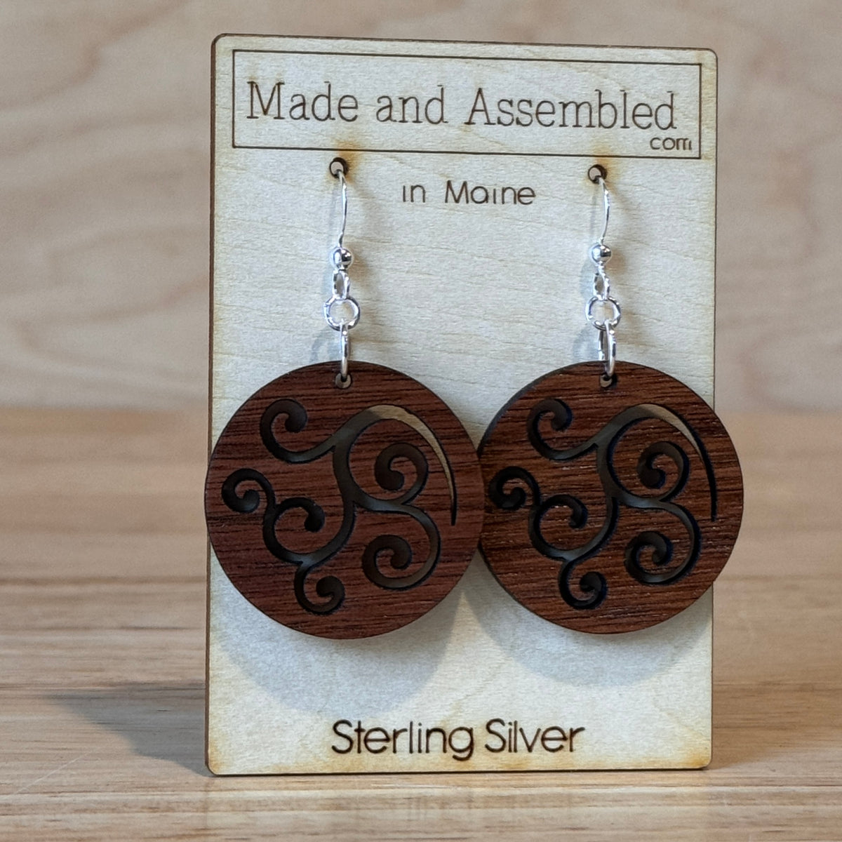 Wooden Earrings by Made and Assembled