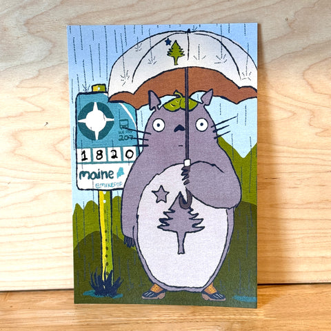 Bus Stop Umbrella Postcard @mikepop