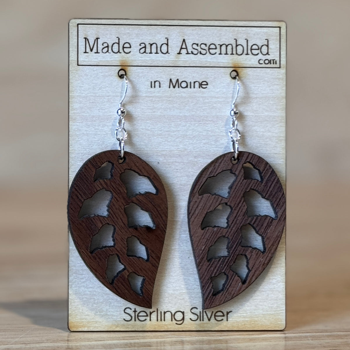 Wooden Earrings by Made and Assembled