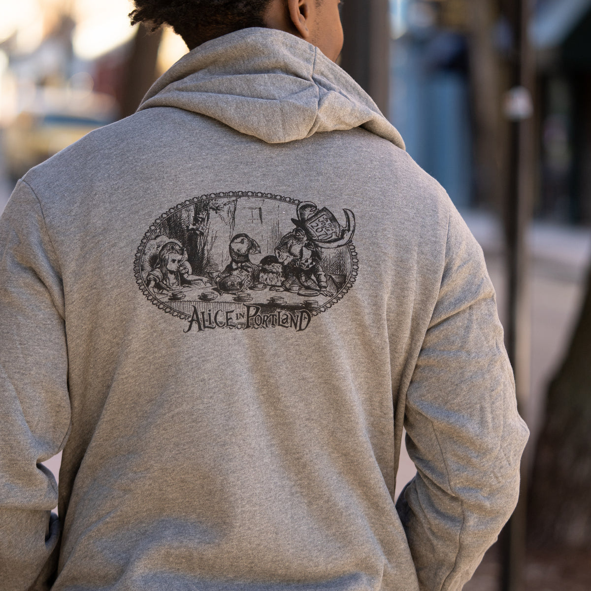 Alice in Portland Gray Zip-Up Hoodie @mainelandcomics