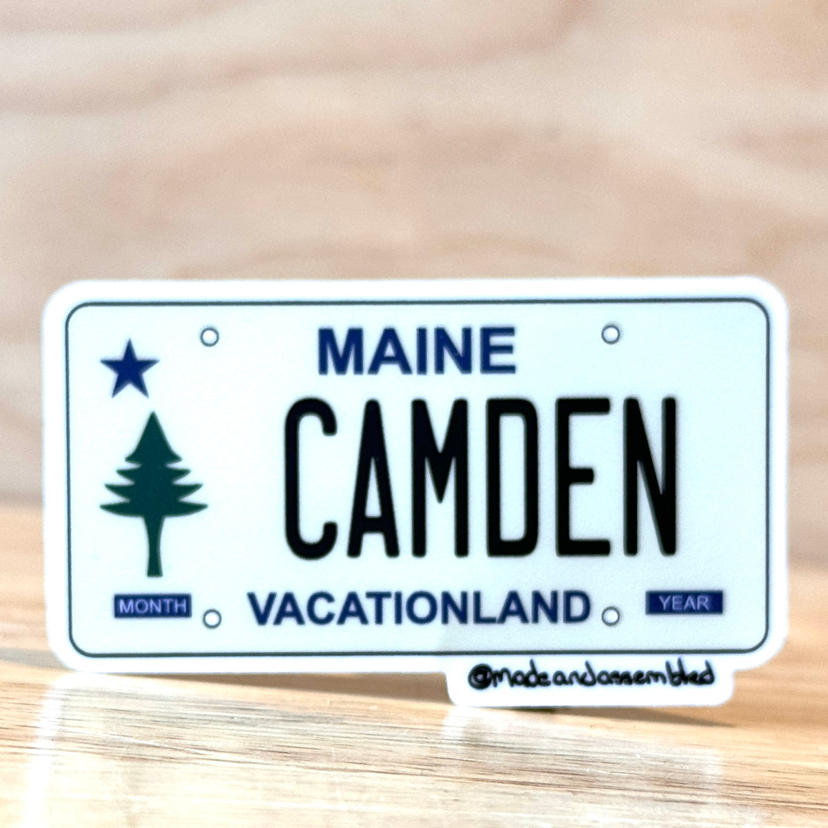 Maine License Plate Sticker by @dolesorchard