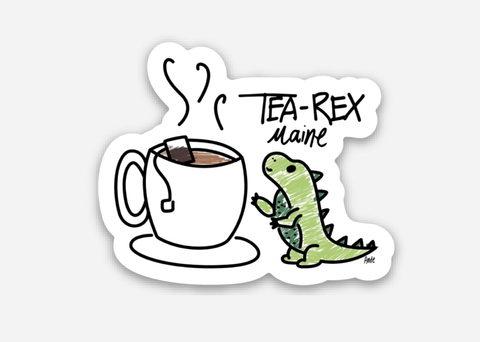 Tea Rex Sticker by Ande Lynch