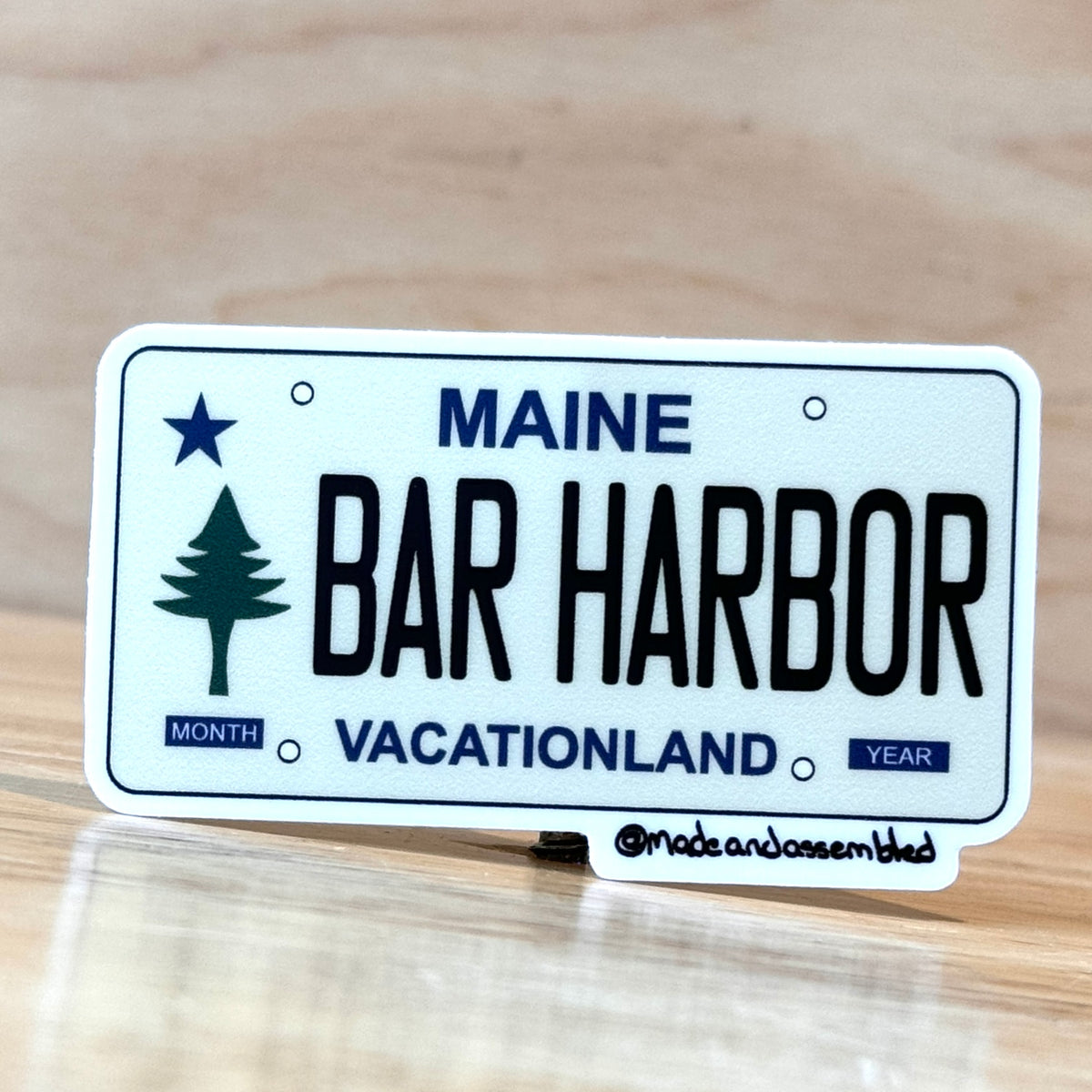 Maine License Plate Sticker by @dolesorchard