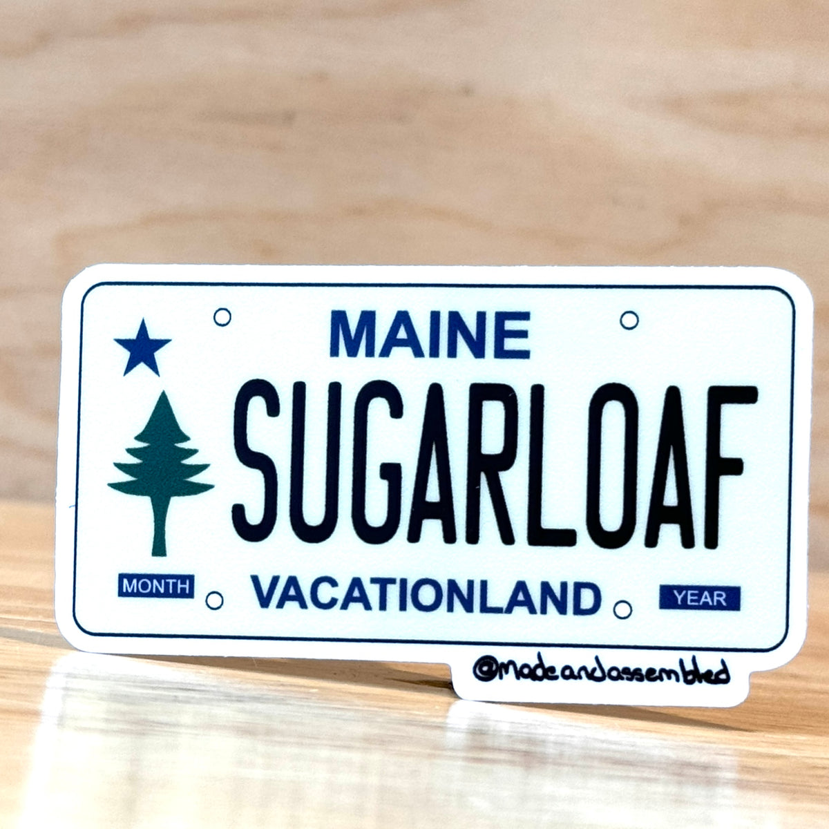 Maine License Plate Sticker by @dolesorchard