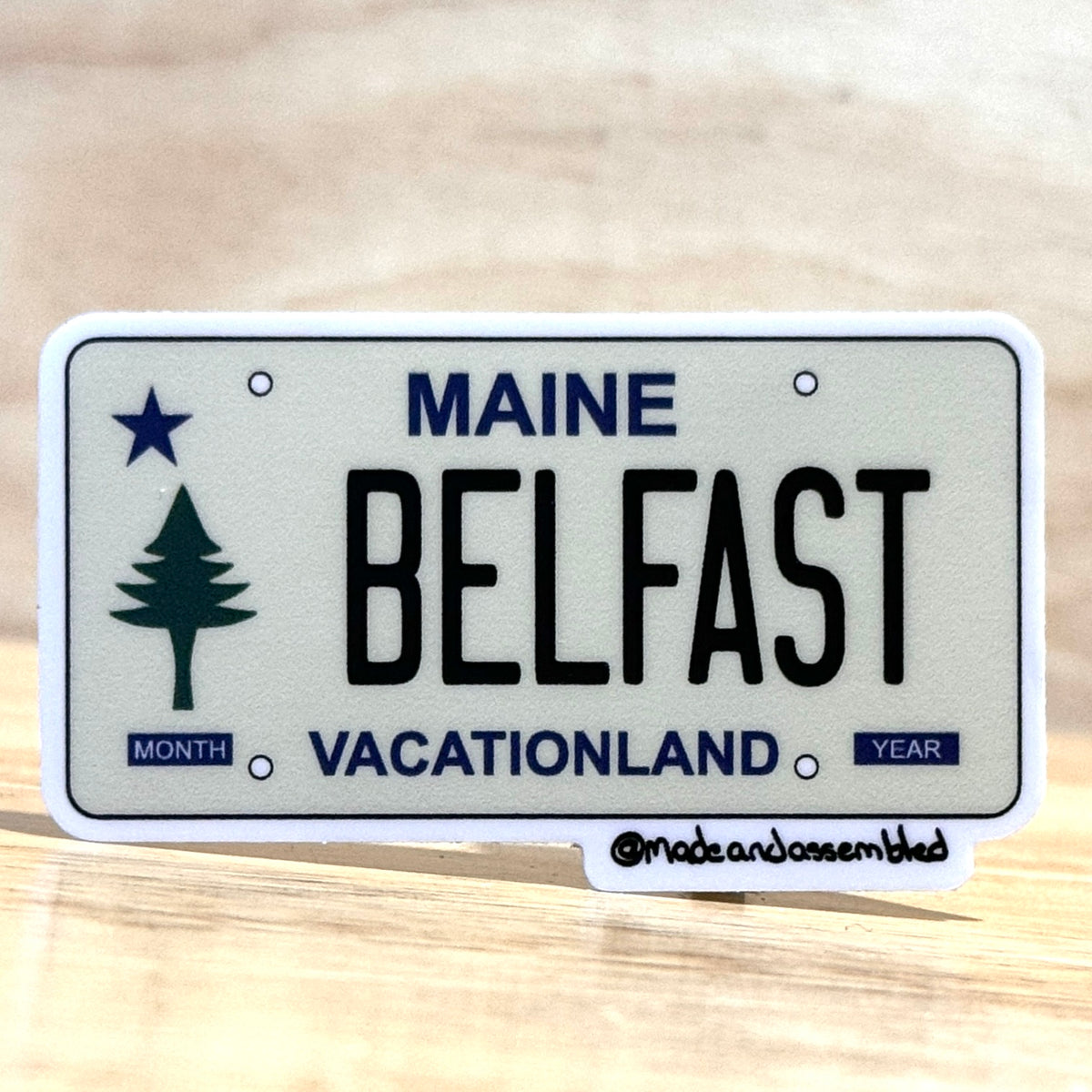 Maine License Plate Sticker by @dolesorchard