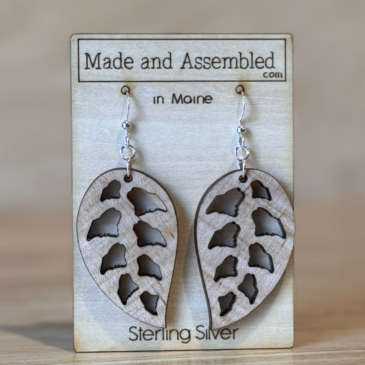 Wooden Earrings by Made and Assembled