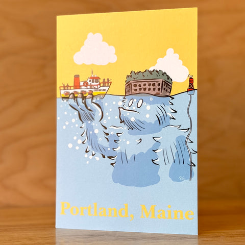 Casco Bay Sea Monster Postcard @monstersbythesea