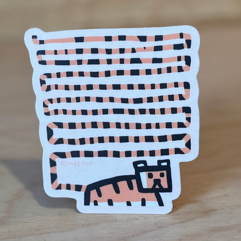 Tiger Long Tail Sticker by @mikepop