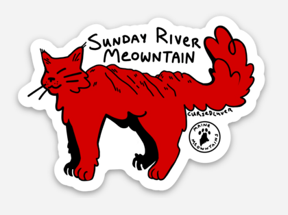 Maine Meowntains Sunday River Meowntain Sticker by @cursedluver
