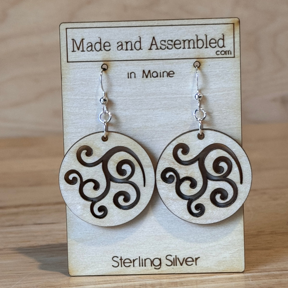 Wooden Earrings by Made and Assembled