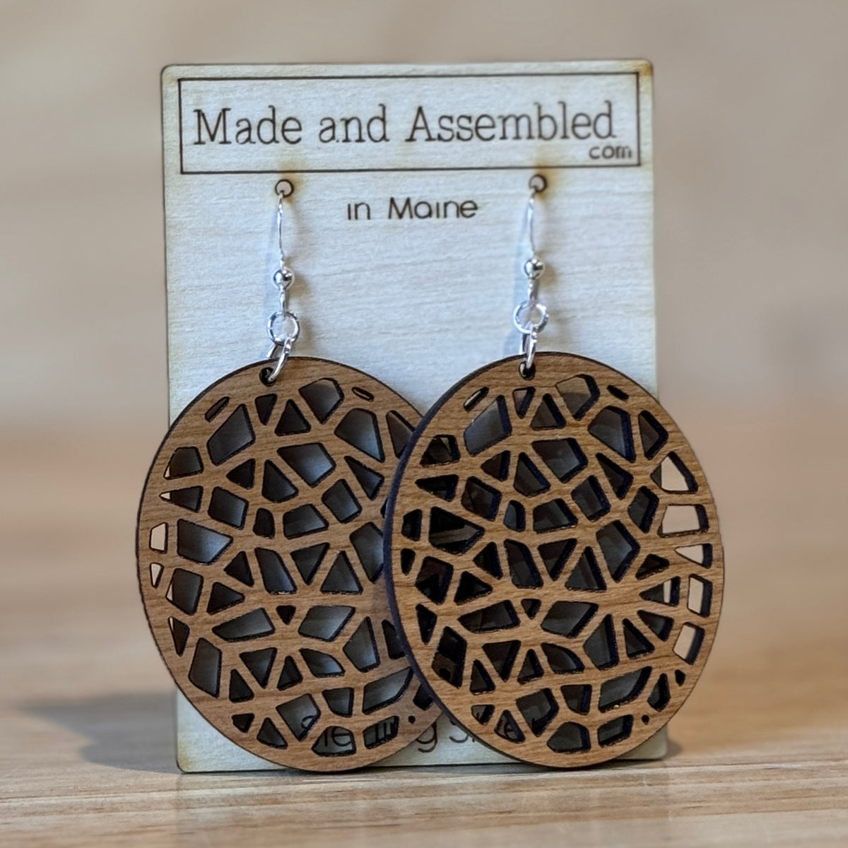 Wooden Earrings by Made and Assembled