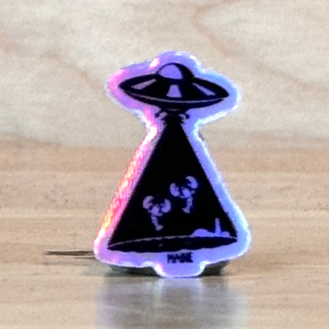 One inch UFO Maine - 2 for 1 Sticker