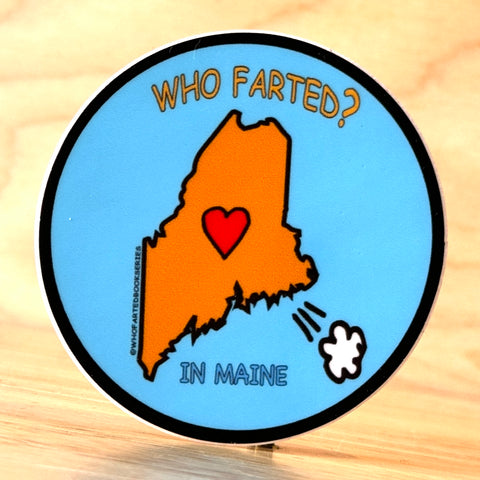 Who Farted? Maine Circle Sticker by @whofartedbookseries