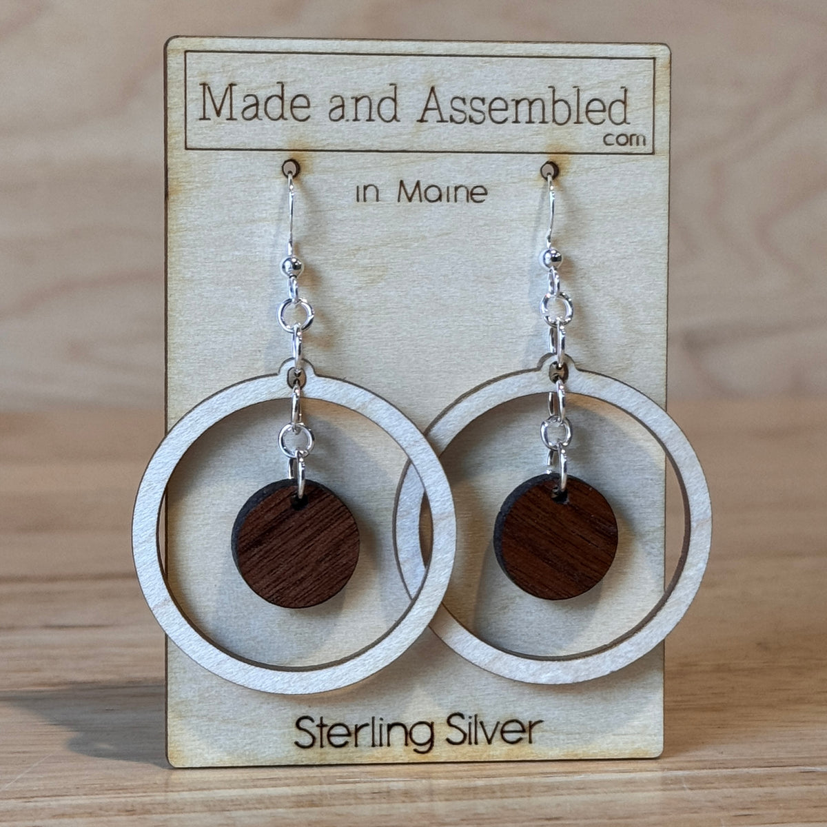 Wooden Earrings by Made and Assembled