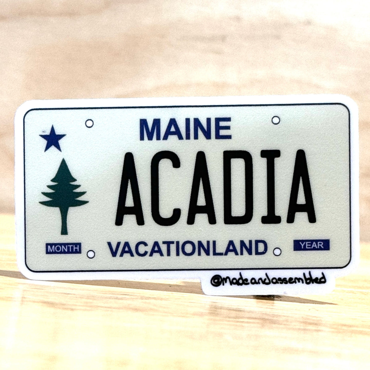 Maine License Plate Sticker by @dolesorchard
