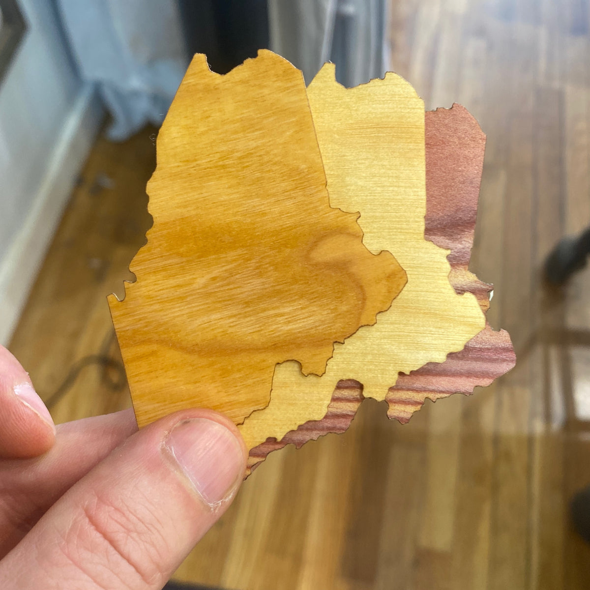 Wooden Maine Sticker by @dolesorchard