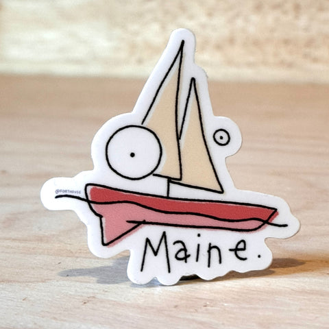 Doodle Sail Boat Sticker by @Forthouse