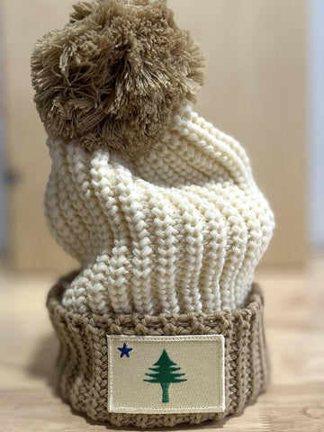 1901 Flag Original Patch Pom Pom Beanie