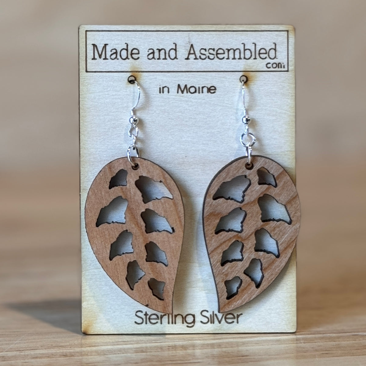 Wooden Earrings by Made and Assembled