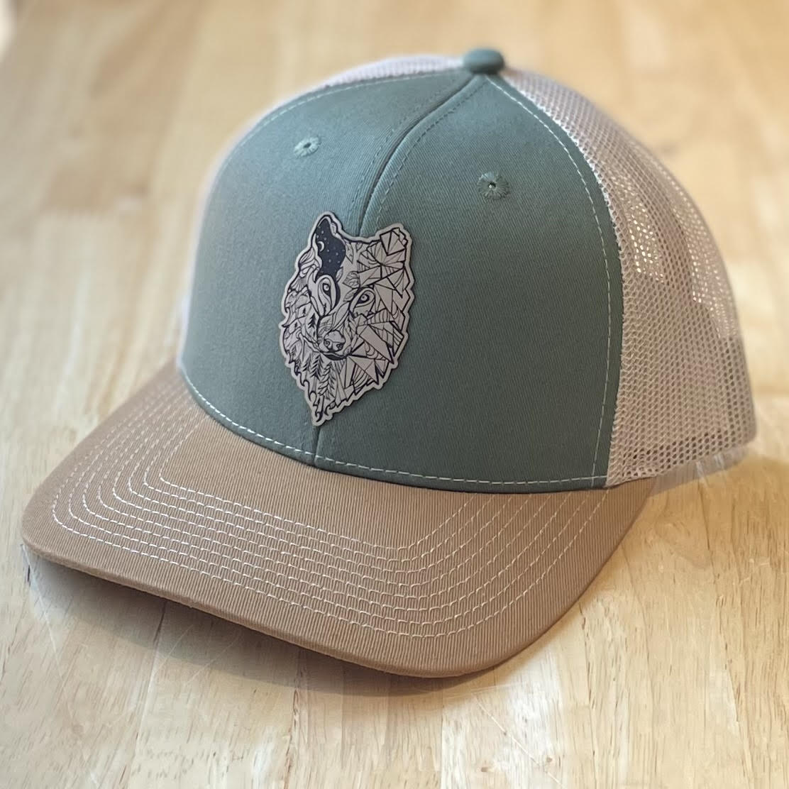 Wolf Leather Patch Hat @wildslice – The Maine Souvenir Shop