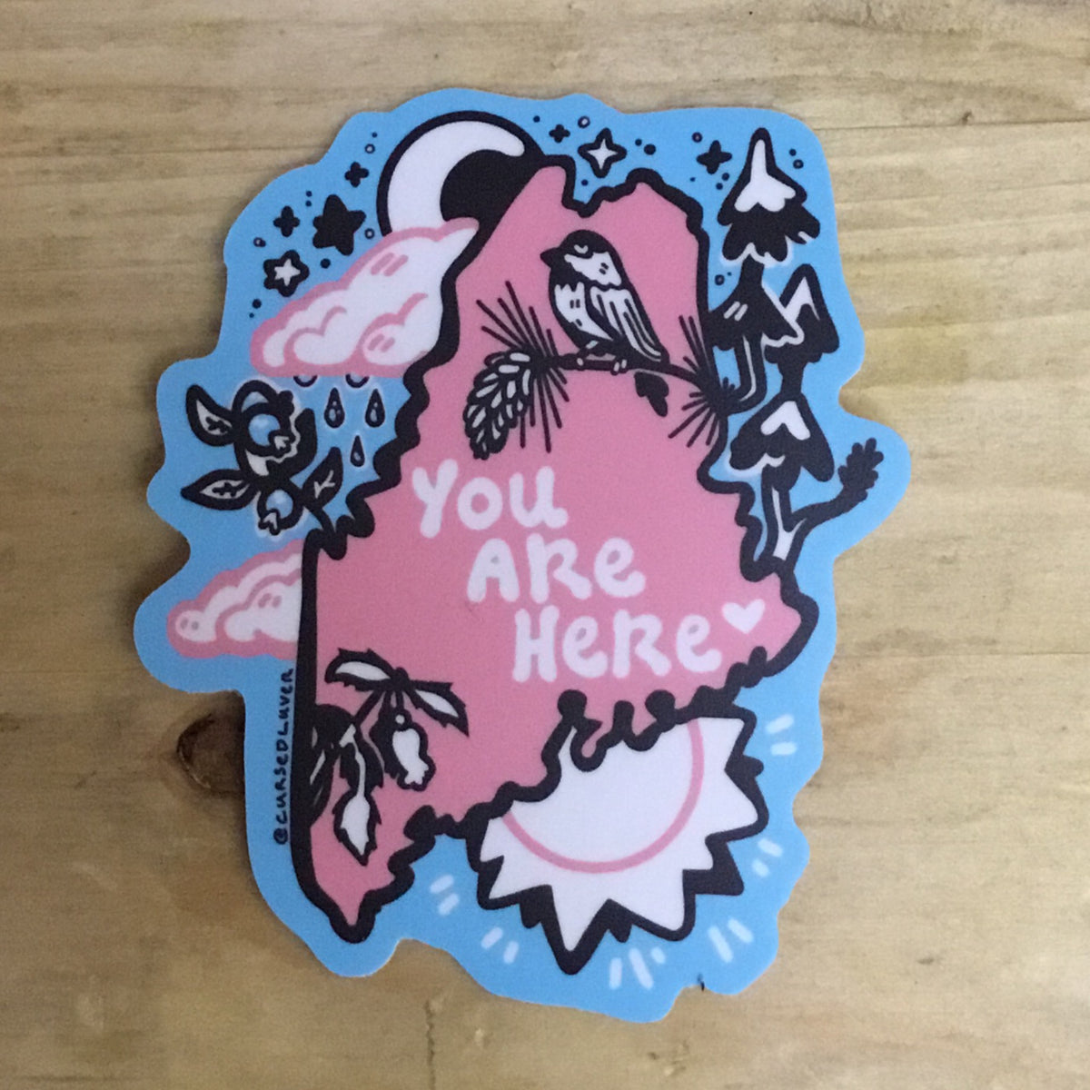 You Are Here Sticker by @cursedluver