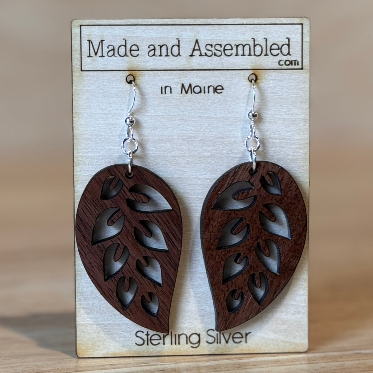 Wooden Earrings by Made and Assembled