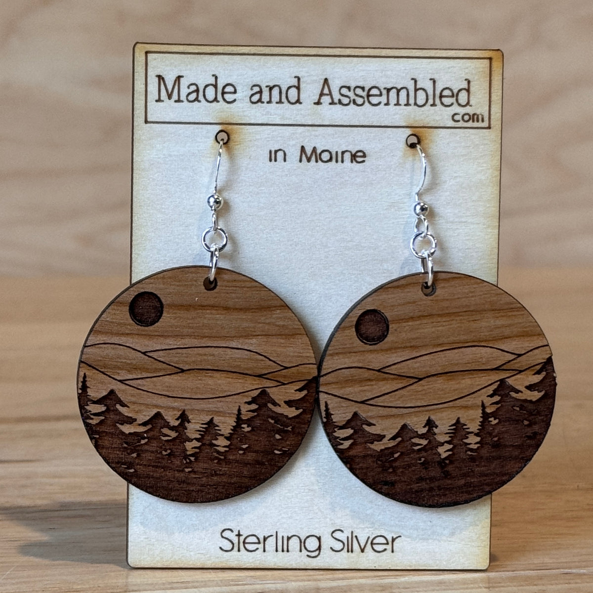 Wooden Earrings by Made and Assembled