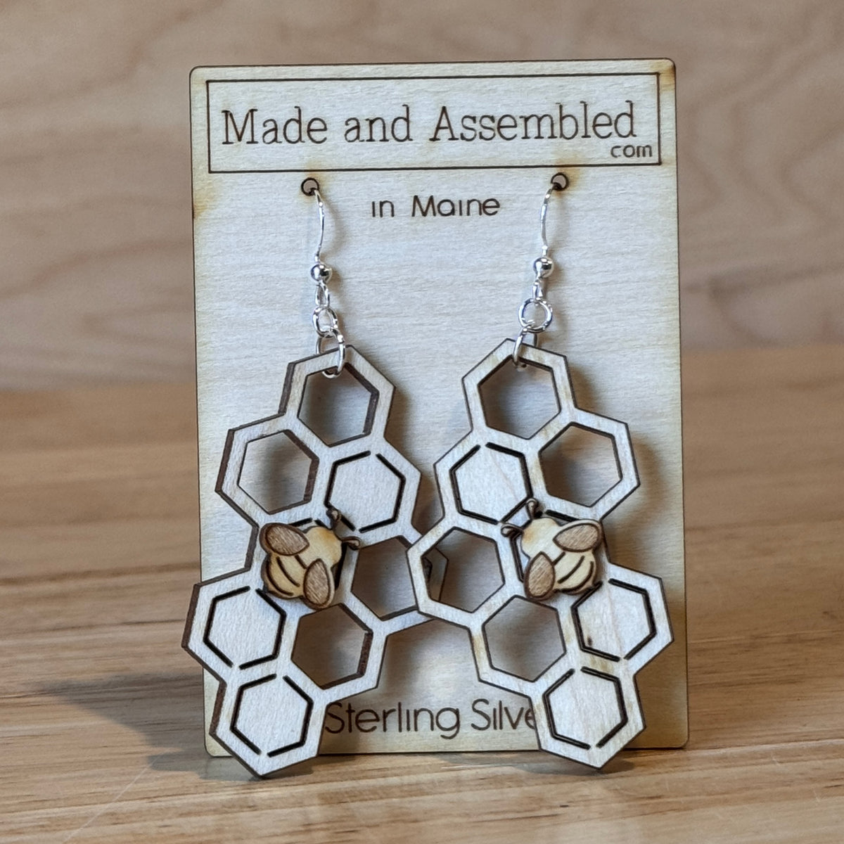 Wooden Earrings by Made and Assembled
